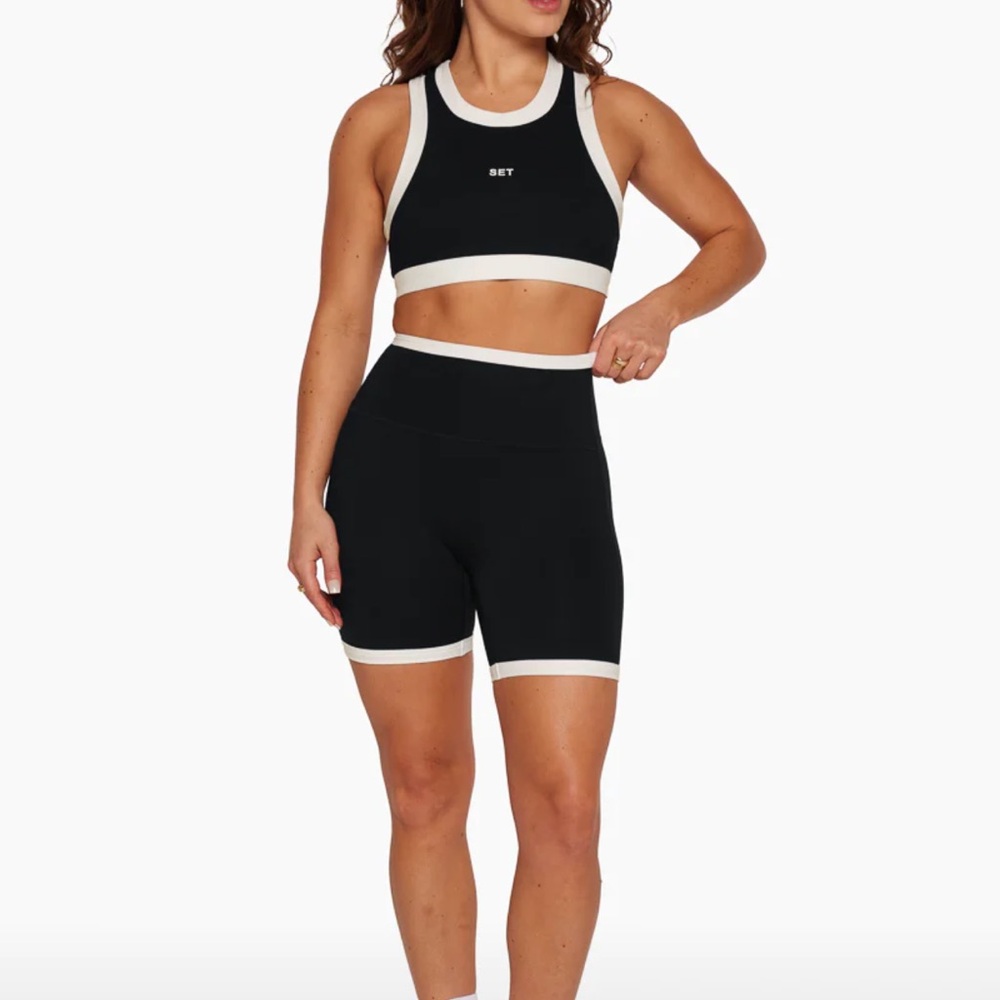 Set Active Limited Edition Contrast Biker Shorts and Top